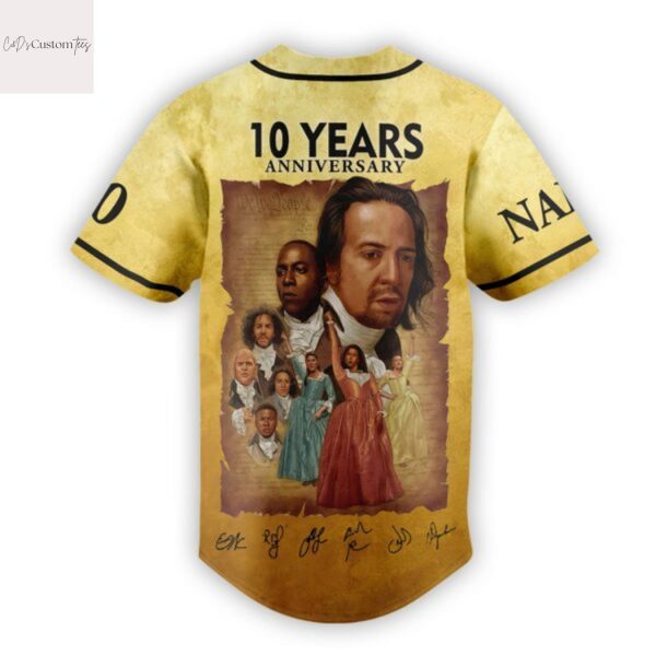 Personalized Hamilton 10 Years Anniversary Signature Baseball Jersey