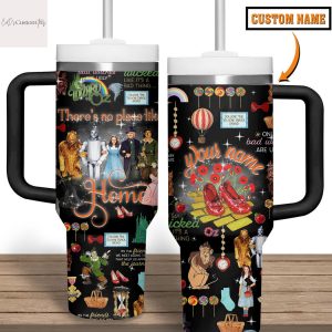 Personalized Theres No Place Like Home Tumbler With Handle And Straw