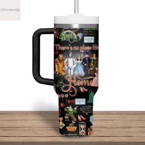 Personalized Theres No Place Like Home Tumbler With Handle And Straw