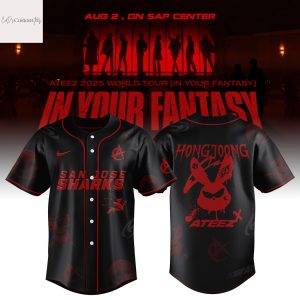 San Jose Sharks X Ateez 2025 World Tour In Your Fantasy Hong Jong Baseball Jersey