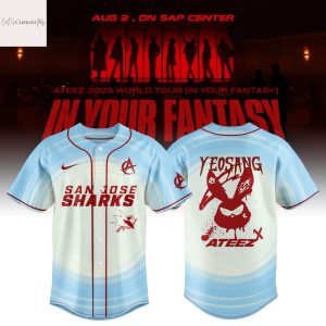 San Jose Sharks X Ateez 2025 World Tour Yeosang Baseball Jersey