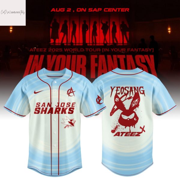 San Jose Sharks X Ateez 2025 World Tour Yeosang Baseball Jersey