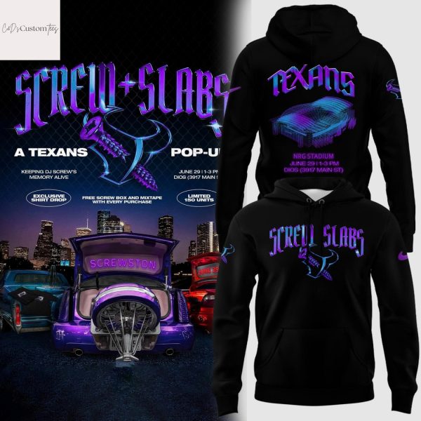 Screw Slabs H-Town Screwston DJ Screw x Houston Texans 2025 Hoodie