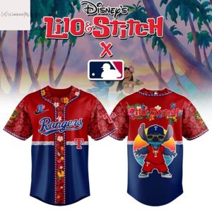 Texas Rangers Lilo & Stitch Baseball Jersey