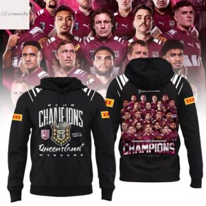 2025 Champions State Of Origin Queensland Maroons Hoodie – Black