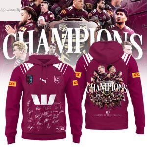 2025 Champions State Of Origin Queensland Maroons Signature Hoodie