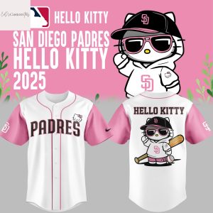 2025 San Diego Padres x Hello Kitty Design Baseball Jersey – Pink