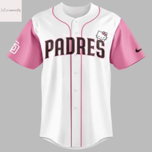 2025 San Diego Padres x Hello Kitty Design Baseball Jersey – Pink
