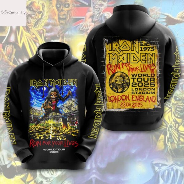 Iron Maiden Run For Your Lives World Tour 2025 Hoodie