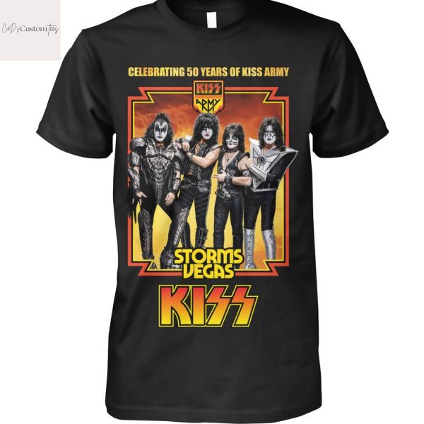 KISS Celebrating 50 Years Of Kiss Army Storms Vegas Design Unisex T-Shirt