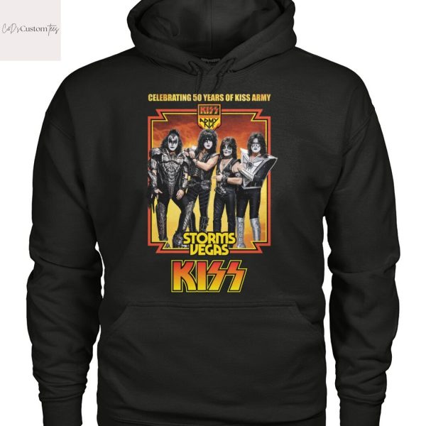 KISS Celebrating 50 Years Of Kiss Army Storms Vegas Design Unisex T-Shirt