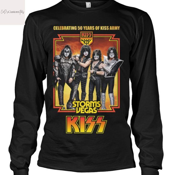 KISS Celebrating 50 Years Of Kiss Army Storms Vegas Design Unisex T-Shirt
