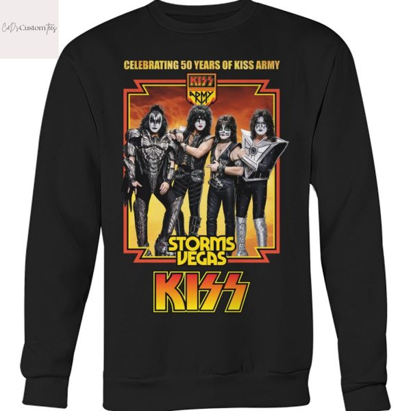 KISS Celebrating 50 Years Of Kiss Army Storms Vegas Design Unisex T-Shirt