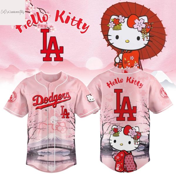 Los Angeles Dodgers Kitty-Chan Design Baseball Jersey