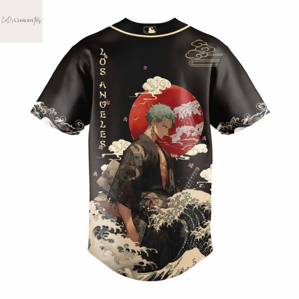 Los Angeles Dodgers Roronoa Zoro Design Baseball Jersey