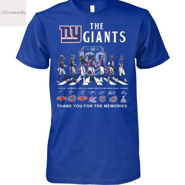 New York Giants Signature Thank You For The Memories Design Unisex T-Shirt