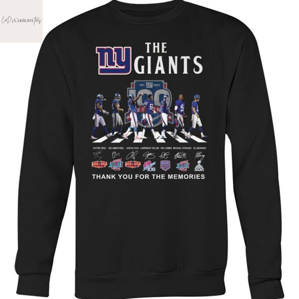 New York Giants Signature Thank You For The Memories Design Unisex T-Shirt