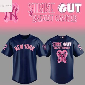 New York Yankees Strike Out Breast Cancer Design Baseball Jersey
