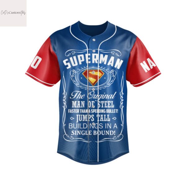 Personalized Superman Look Up Baseball Jersey