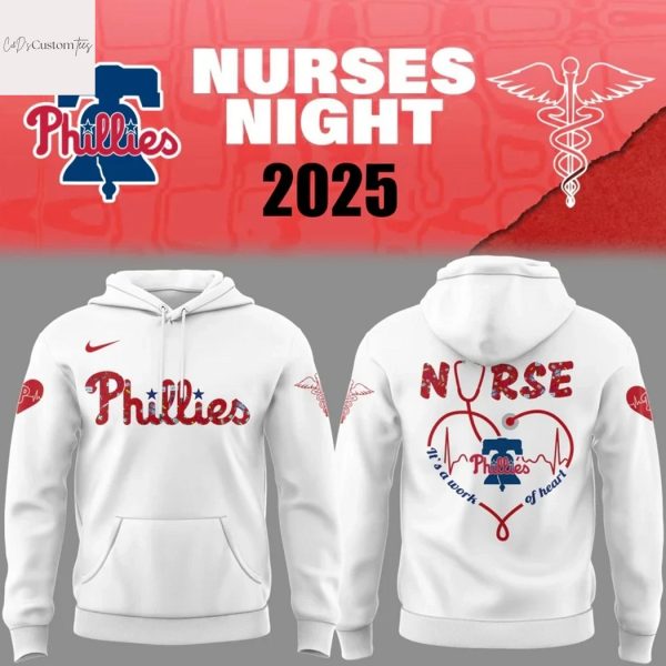 Philadelphia Phillies Baseball NURSES NIGHT 2025 Hoodie – White