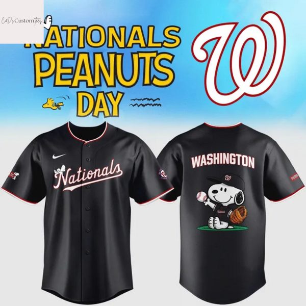 Washington Nationals Peanuts Snoopy Design Baseball Jersey