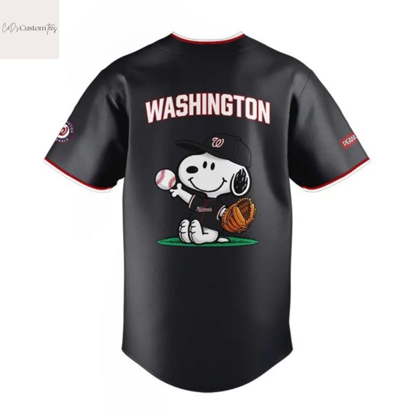 Washington Nationals Peanuts Snoopy Design Baseball Jersey